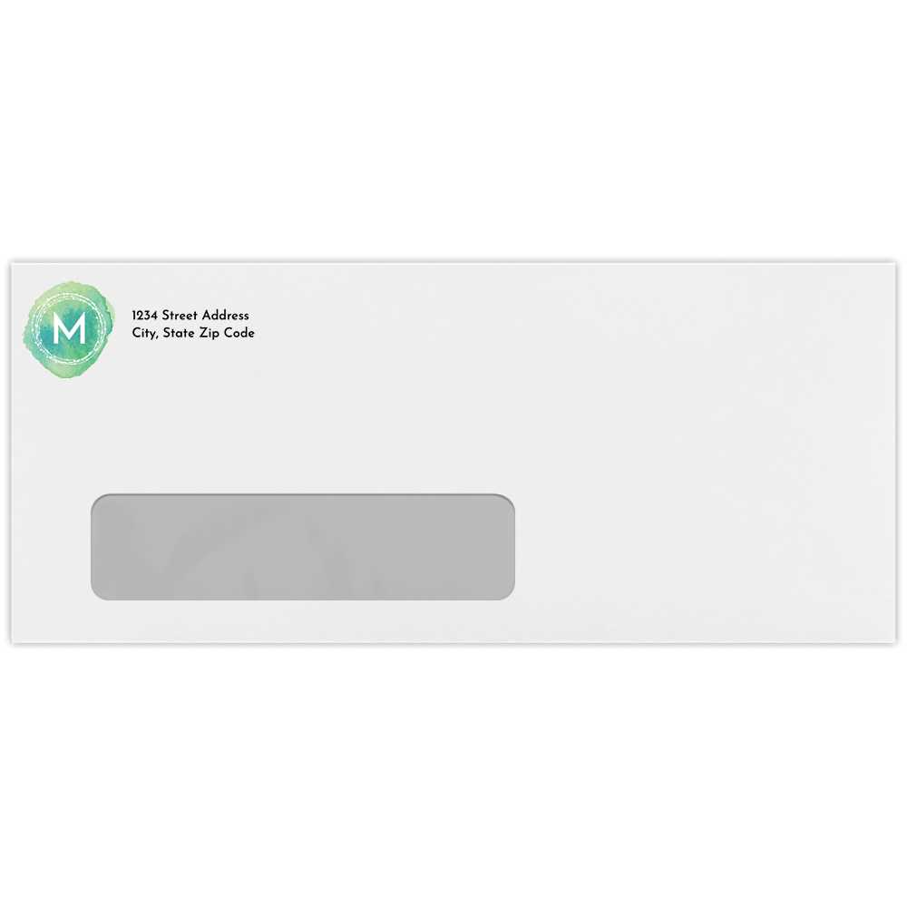 #10 peel and seal window envelope with black security tint printed