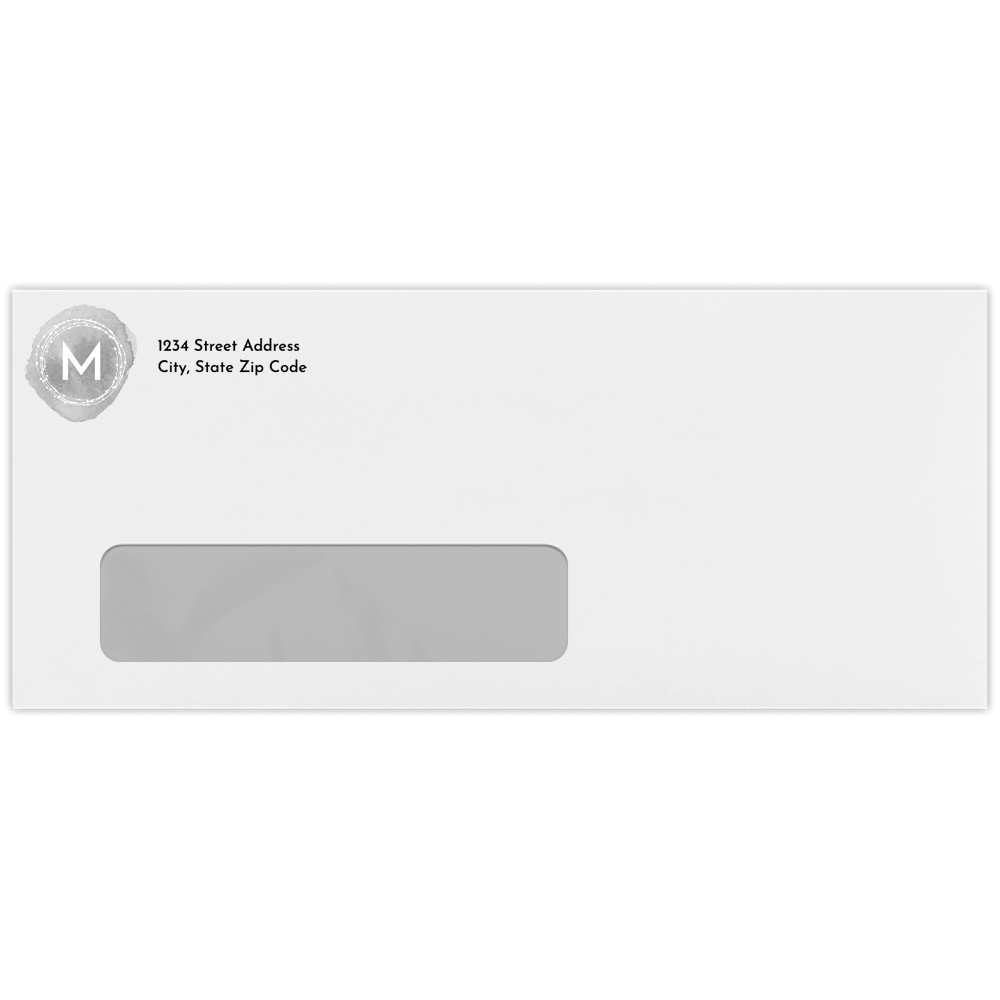 # 10 Window Envelopes, 1 color print (Black), # 11040P