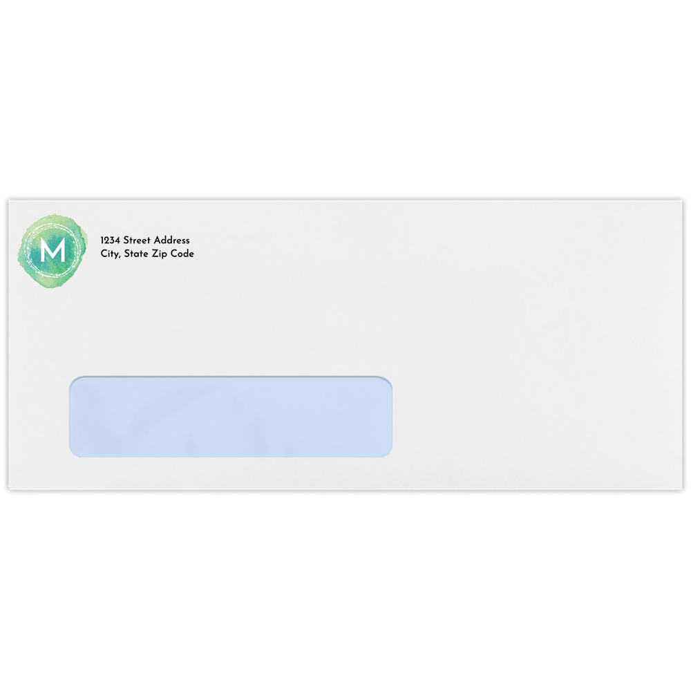 #10 window envelope blue tint