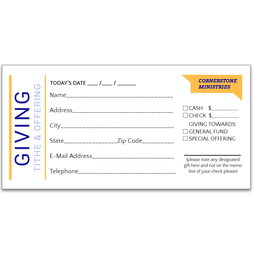 Donation Tithing Envelopes - Full Color
