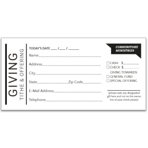 Donation Tithing Envelopes Black Ink