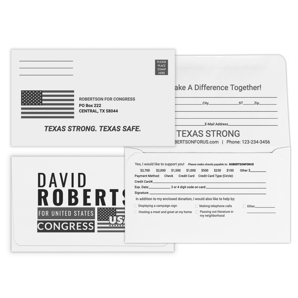 #6 3/4 Remittance Envelopes - Political Campaign