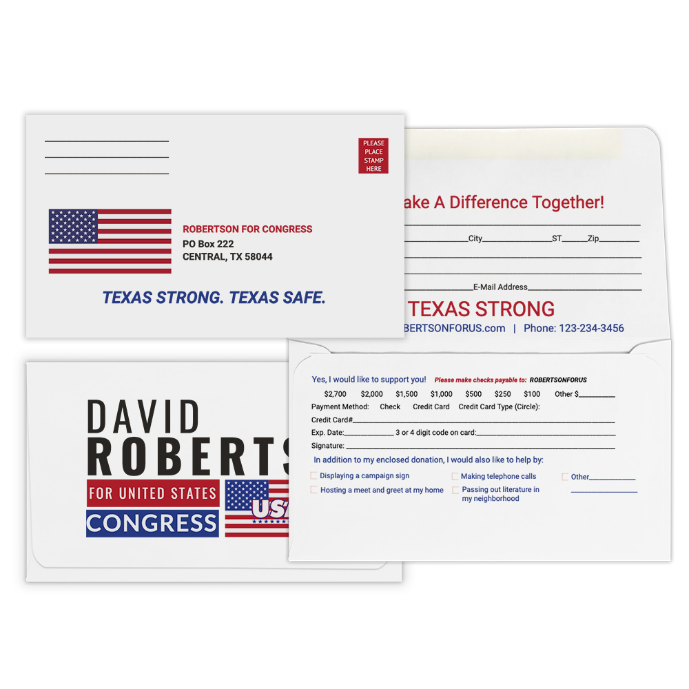 #6 3/4 Remittance Envelopes: Political Campaign
