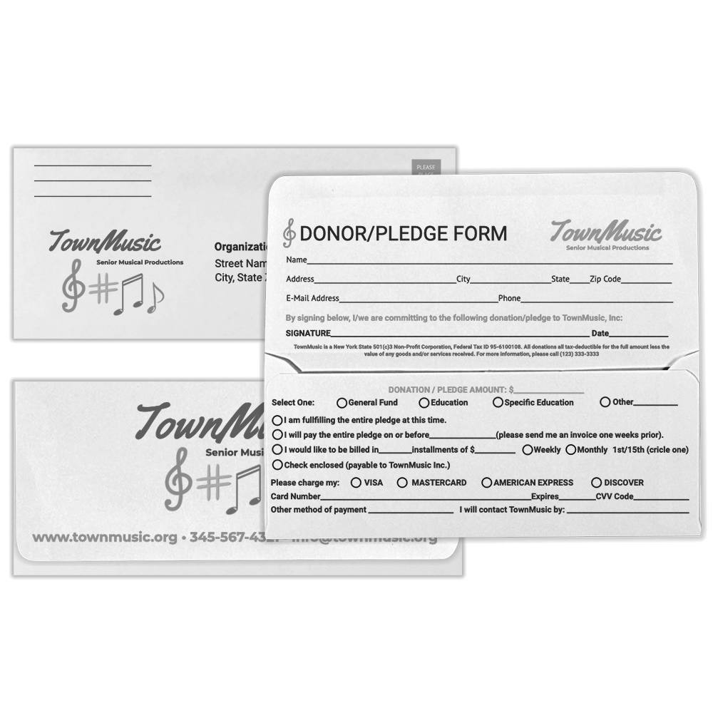 #9 Remittance Envelopes - Donor Pledge Form