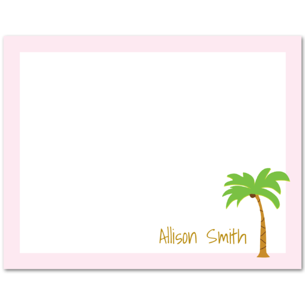 Women's Flat Note Cards (A2): Palm Tree