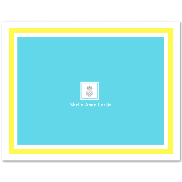 Womens Fold Over Stationery Notecards A2 - Pineapple