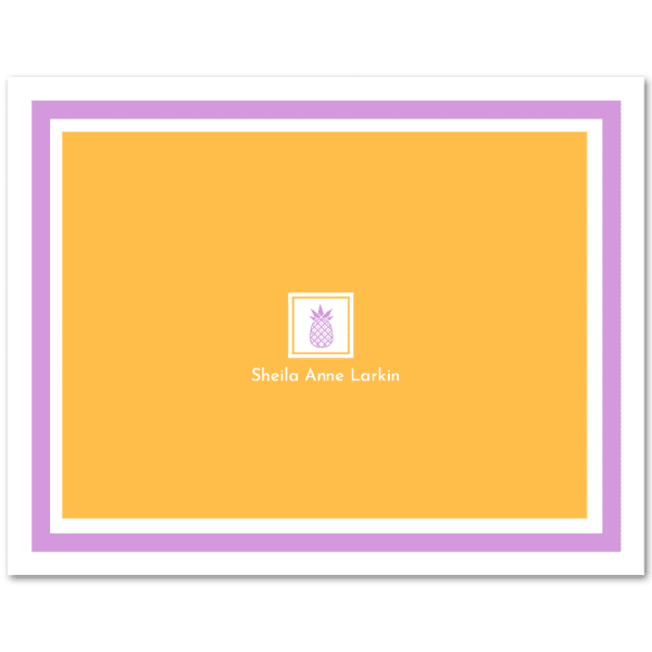 Womens Fold Over Stationery Notecards A2 - Pineapple