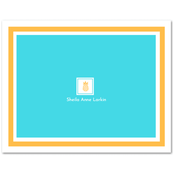 Womens Fold Over Stationery Notecards A2 - Pineapple