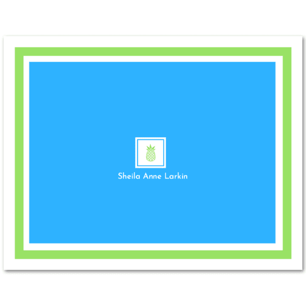 Womens Fold Over Stationery Notecards A2 - Pineapple