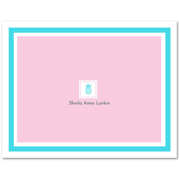 Womens Fold Over Stationery Notecards A2 - Pineapple