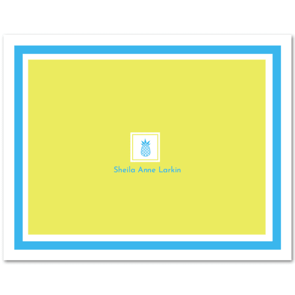 Womens Fold Over Stationery Notecards A2 - Pineapple