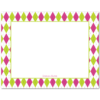 Women's Flat Stationery Note Cards (A2): Argyle Border