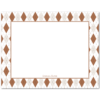 Womens Flat Stationery Note Cards A2 - Argyle Border