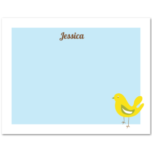 Womens A2 Flat Note Card: Illustrated Bird