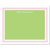 Women's Flat Stationery Note Cards (A2): Solid Background with Border