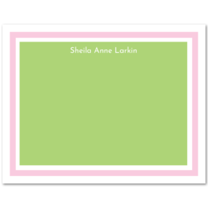 Women's Flat Note Cards (A2): Solid Background with Border