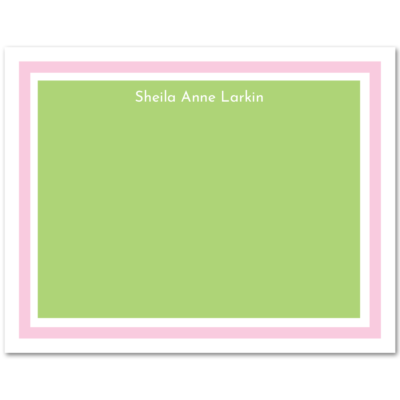 Women's Flat Stationery Note Cards (A2): Solid Background with Border