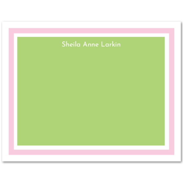 Women's Flat Stationery Note Cards (A2): Solid Background with Border