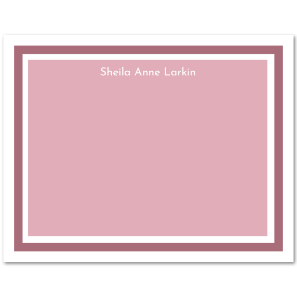 Womens Flat Stationery Note Cards A2 - Solid Background with Border