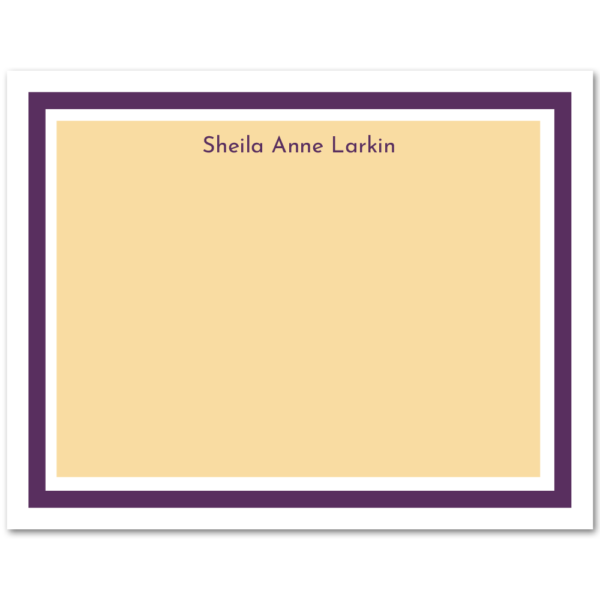 Womens Flat Stationery Note Cards A2 - Solid Background with Border