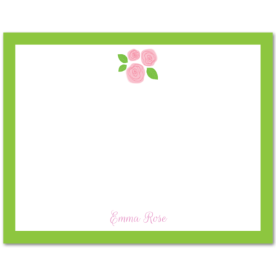 Women's Flat Note Cards (A2): Pink Flowers