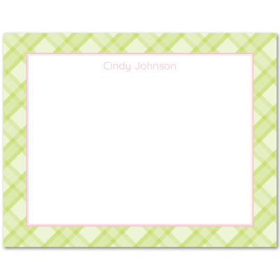 Women's Flat Note Cards (A2): Plaid Border
