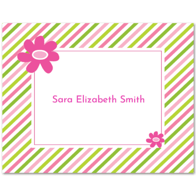 Womens Fold Over Notecard Stationery A2 - Diagonal Stripes