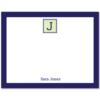 Women's Flat Note Cards (A2): Thick Border Monogram