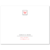 Women's Flat Stationery Note Cards (A2): Monogram with Contact Information