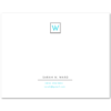 Women's Flat Stationery Note Cards (A2): Monogram with Contact Information