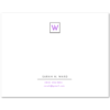 Women's Flat Stationery Note Cards (A2): Monogram with Contact Information