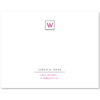 Women's Flat Stationery Note Cards (A2): Monogram with Contact Information