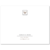 Women's Flat Stationery Note Cards (A2): Monogram with Contact Information