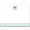Womens Flat Notecard Stationery A2 - Monogram with Stripes