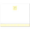 Womens Flat Notecard Stationery A2 - Monogram with Stripes