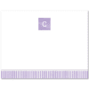 Womens Flat Notecard Stationery A2 - Monogram with Stripes