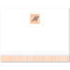 Womens Flat Notecard Stationery A2 - Monogram with Stripes