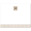 Womens Flat Notecard Stationery A2 - Monogram with Stripes