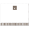 Womens Flat Notecard Stationery A2 - Monogram with Stripes