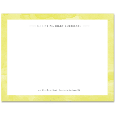 Womens Flat Notecard Stationery A2 - Watercolor Border