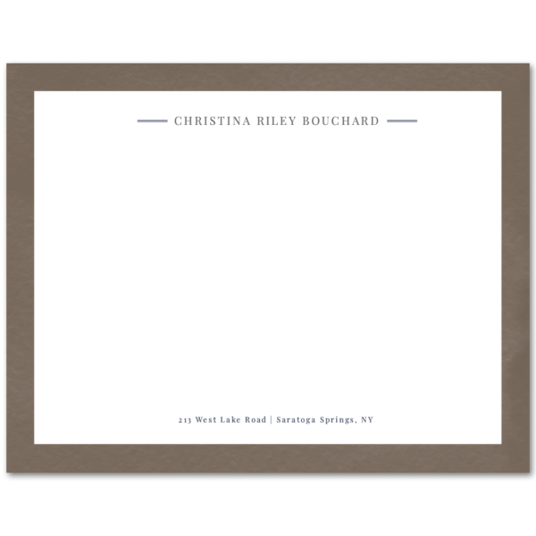 Womens Flat Notecard Stationery A2 - Watercolor Border