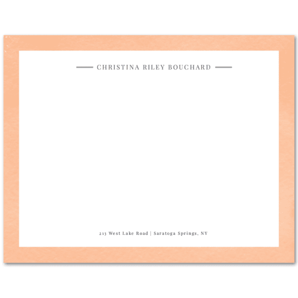 Womens Flat Notecard Stationery A2 - Watercolor Border
