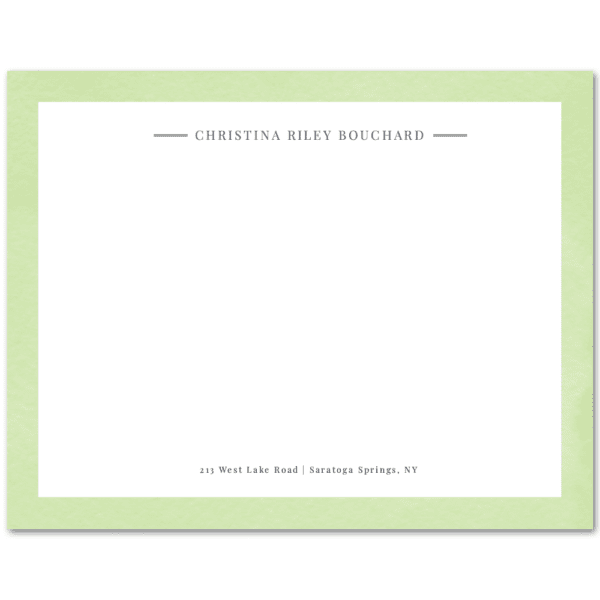 Womens Flat Notecard Stationery A2 - Watercolor Border