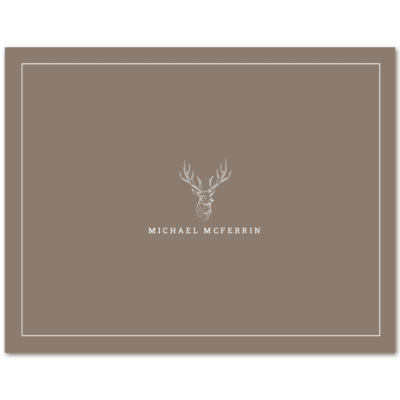 Mens Fold Over Stationery Notecards A2 - Antlers