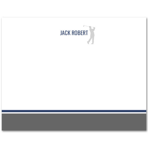 Mens A2 Flat Stationery Note Card: Golfer