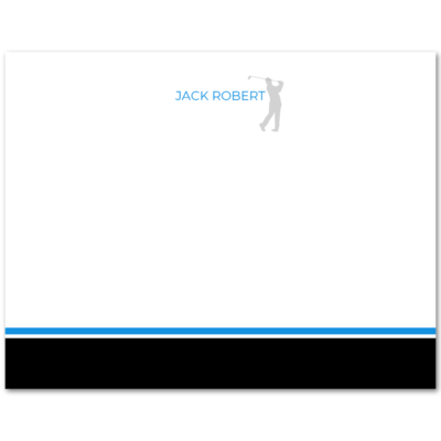 Mens A2 Flat Stationery Note Card: Golfer