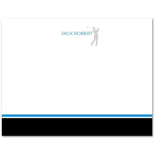Mens A2 Flat Stationery Note Card: Golfer