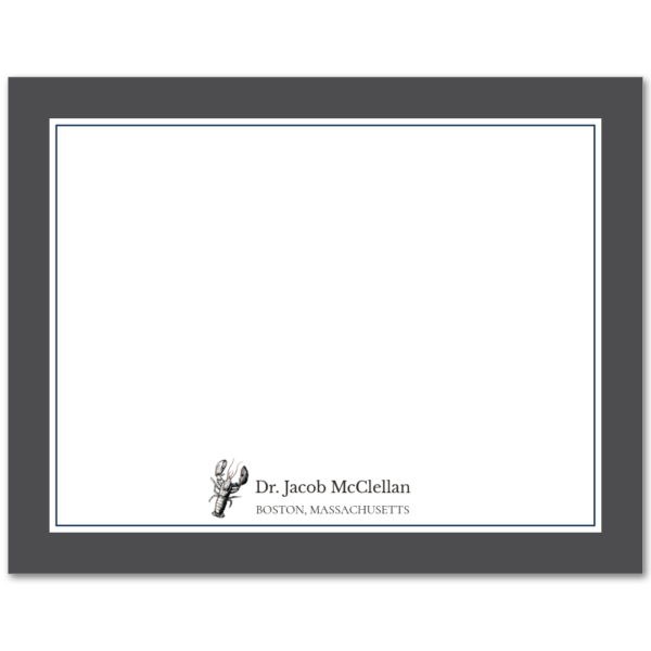 Mens A2 Flat Stationery Note Card: Lobster
