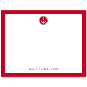 Mens A2 Flat Stationery Note Card: Anchor