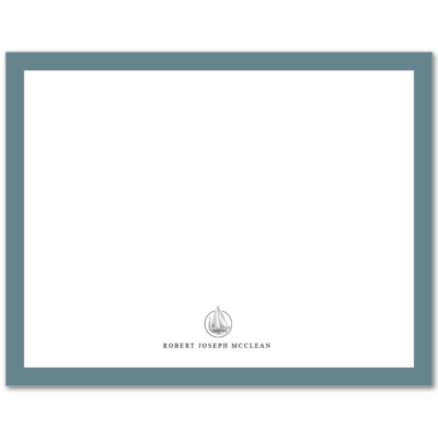 Mens A2 Flat Stationery Note Card: Sailboat